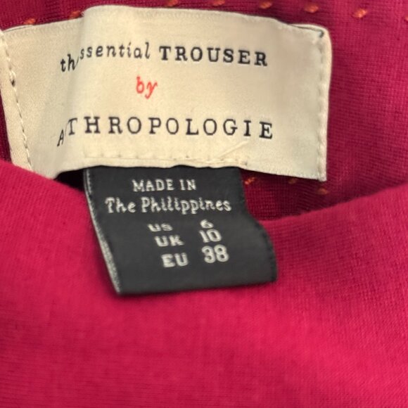 Anthropologie Essential Trouser Cranberry Pink Red Pants | Sz 6 EUC - Picture 4 of 6